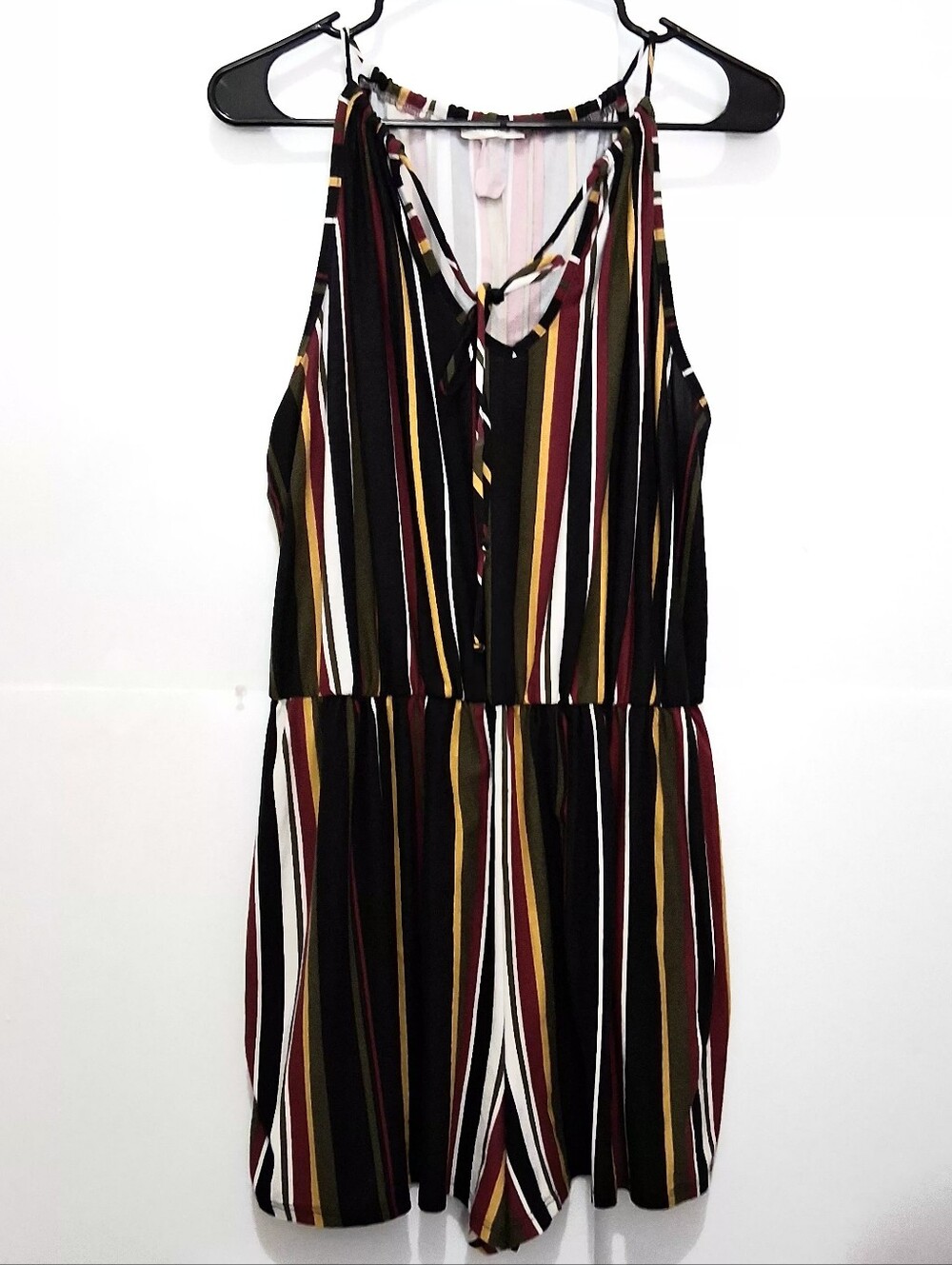 LA GYPSY Romper Striped Halter Romper Size May Fit 1X 2X